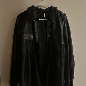 Fabletics Black Leather Jacket